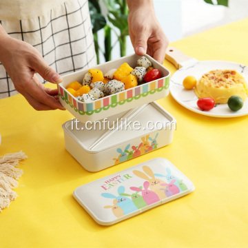 Contenitori della scatola di pranzo del bambino sveglio del coniglio